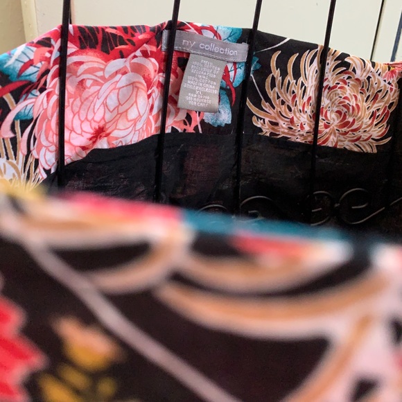 prairie boho midi skirt with black floral, XL - Picture 4 of 5